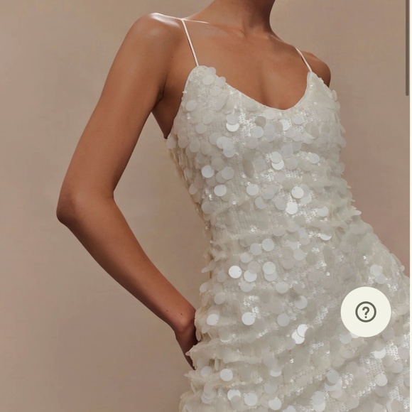 NWT Meshki Romilly Sequin Mini Dress Ivory Size Small - Picture 3 of 9